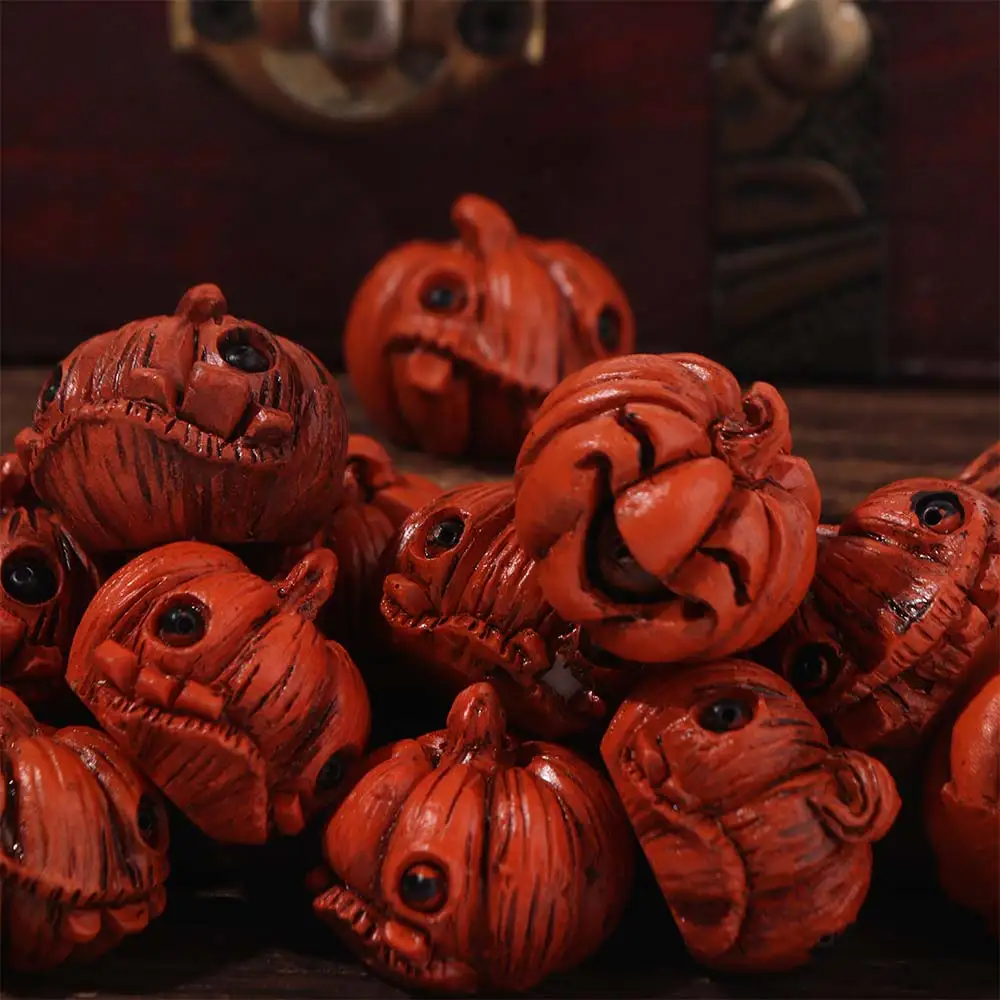 16Pcs Creative Miniature Halloween Decor Resin Gothic Style Mini Pumpkin Figurine Orange Unique Mini Halloween Ornaments