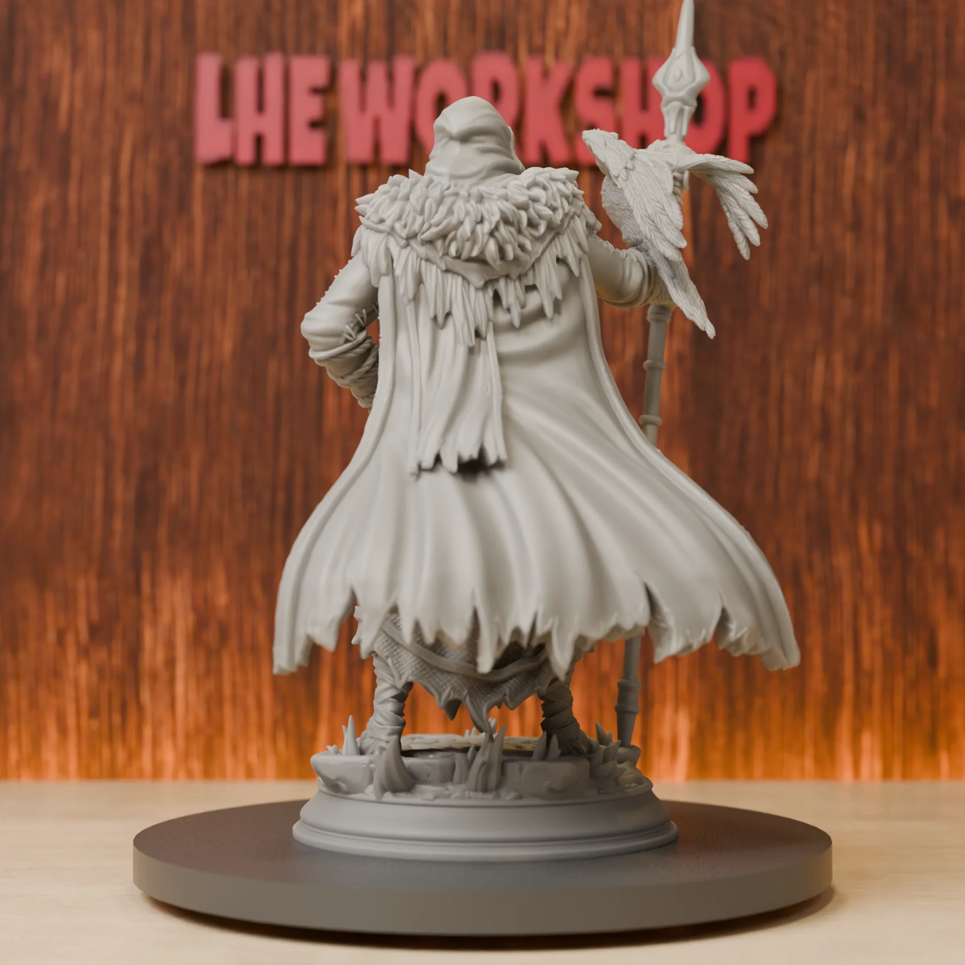 One-Eyed Wandering Wizard Miniatures | 28mm-75mm | Resin 3D Printed DND Pathfinder Mini | Unpainted Grey