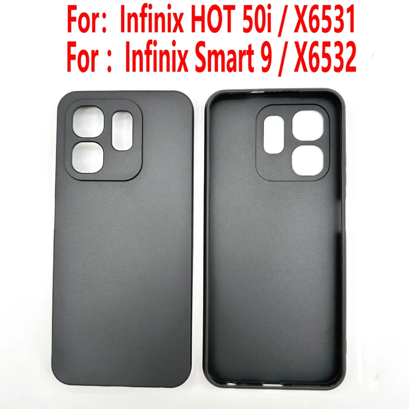 Anti-knock Soft Black TPU Case For Infinix Hot 50i X6531 Case Silicone Phone Cover For Fundas Infinix Smart 9 X6532 Bumper Shell