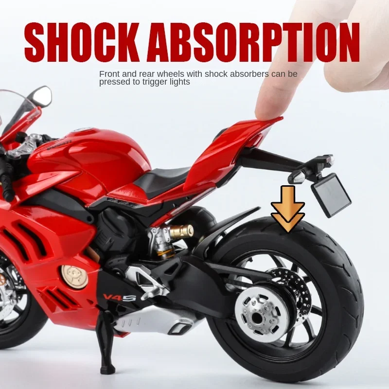 1:9 Ducati Alloy Motorcycle Model Toy for Children Boy Display and Collection with Realistic Design Kids Toys Boys Diecast 4-6y