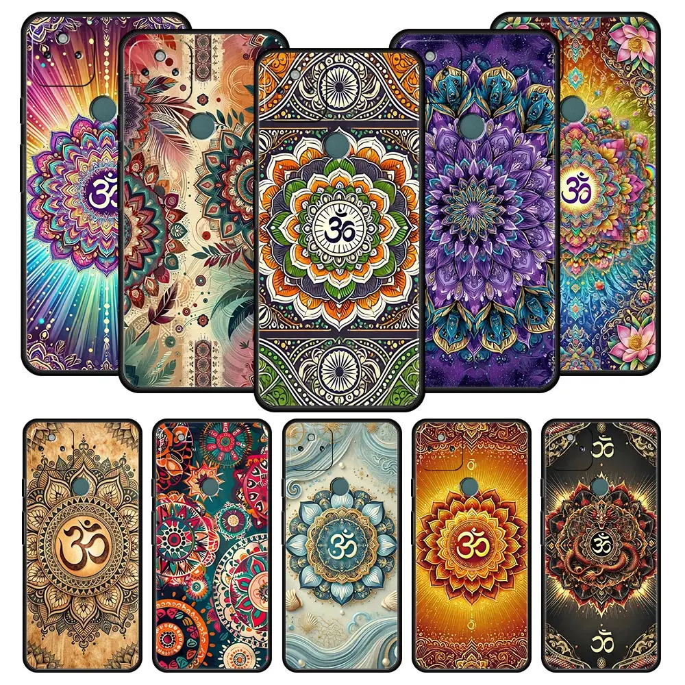 Funda Protectora para Teléfono con Diseño Mandala Indio para Google Pixel 10 9 8 7 6 9A 8A 7A 6A Pro, Carcasa de TPU Suave a Prueba de Golpes para 10 Pro XL