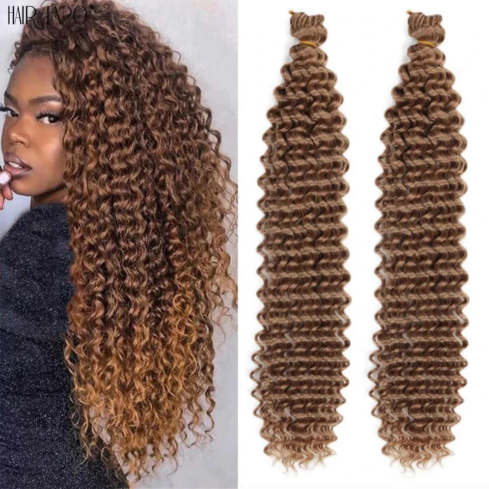 Trenzas de ganchillo de cabello sintético Passion Twist con ondas profundas de 22 pulgadas, extensión de cabello rizado para trenzas, onda oceánica