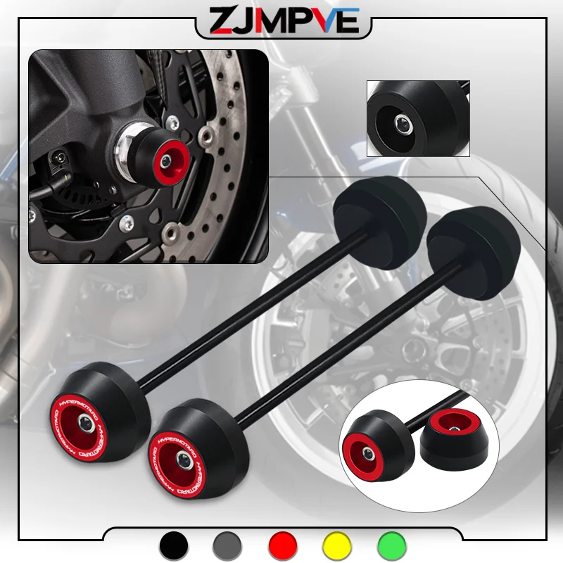 NEW For HYPERMOTARD 796  821 939 950 /SP 1100 /S Hypermotard Motorcycle Front Axle Fork Wheel Protector Crash Sliders Cap Pad