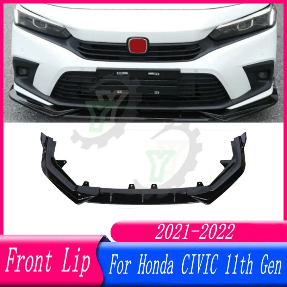 

Front Bumper Lip Spoiler Splitter Diffuser Detachable Body Kit Cover Guard For Honda CIVIC 11th Gen 2021 2022 Car Accessories