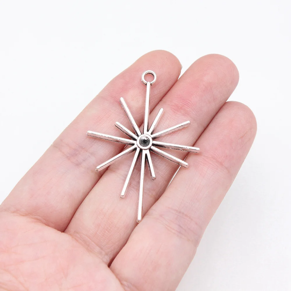 10pcs/lot 42x31mm light Charms For Jewelry Making Antique Silver Color 1.65x1.22inch