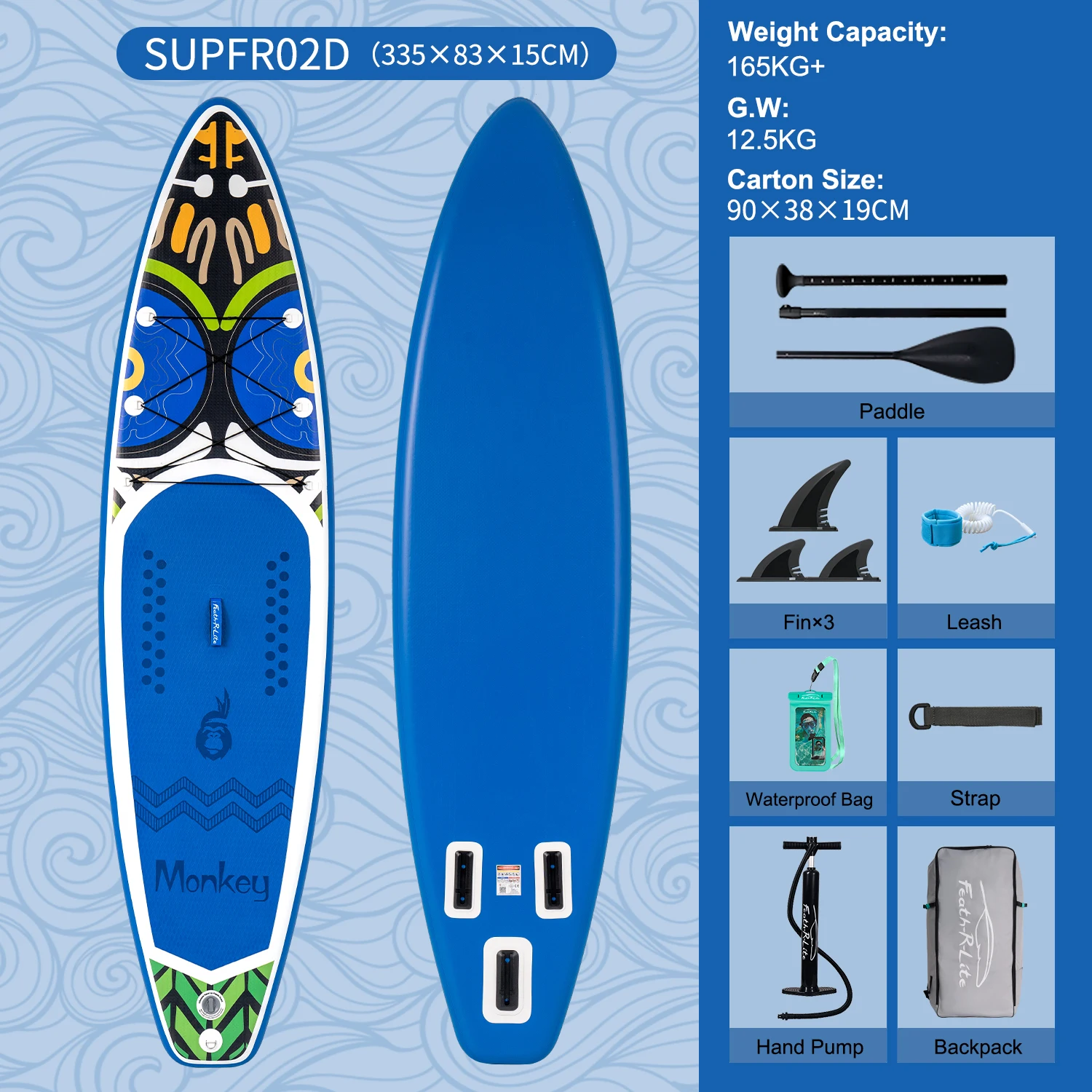 FunWater Stand Up Paddle Board Opblaasbaar Paddleboard Surfplank Surf Sup Board Antislip Watersport Paddleboard - afbeelding 1