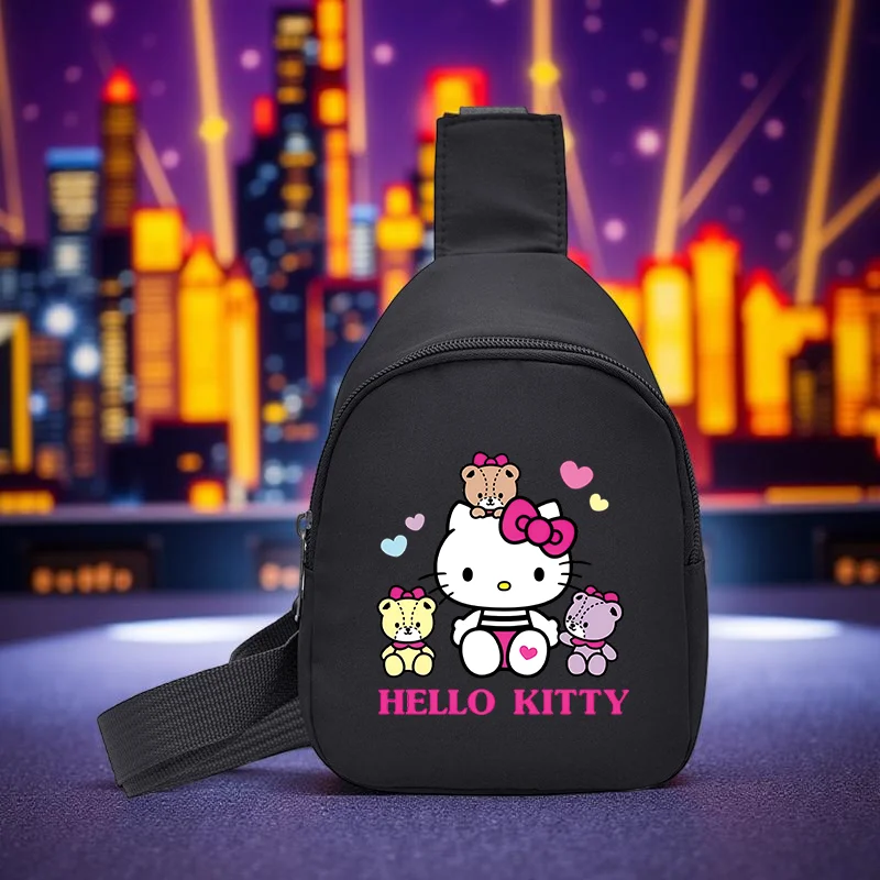 

Маленькая нагрудная сумка Hello Kitty, повседневная сумка через плечо, легкая милая сумка через плечо, кошелек для монет с принтом на каждый день, путешествия, школа