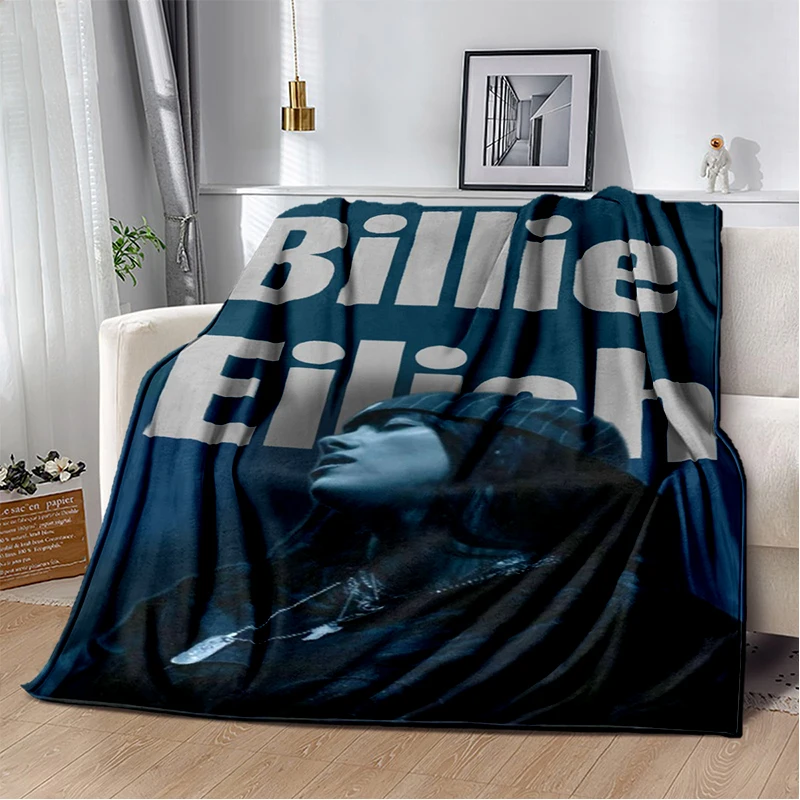 Modische Billie Eilish Sängerin Star Flanell-Decke Weiche Warme Wurfdecke für Schlafzimmer Wohnzimmer Bett Reisen Camping Picknick Geschenk
