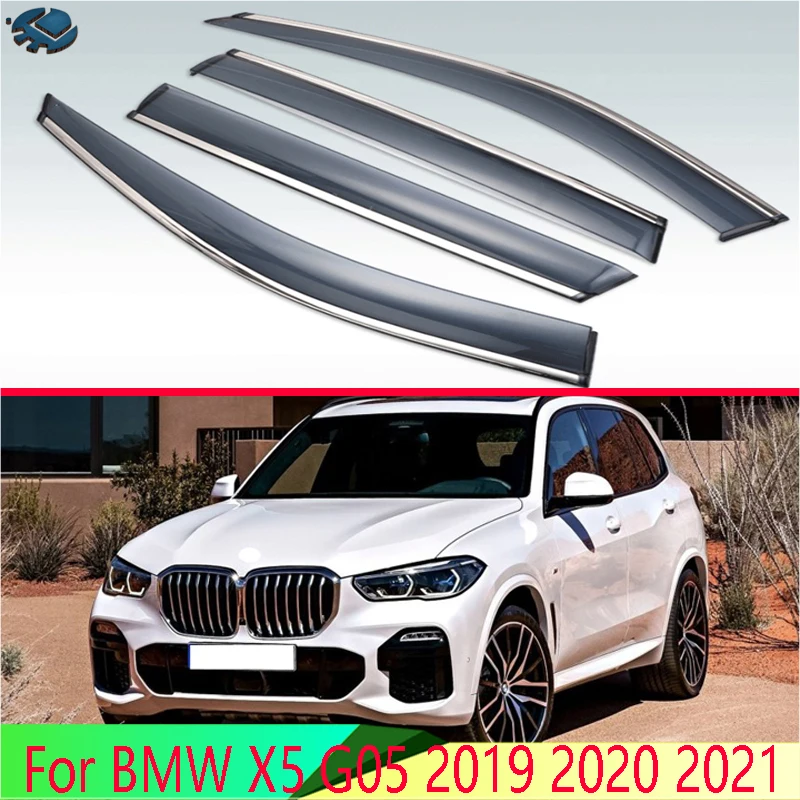 For BMW X5 G05 2019-2024 2021 Car Accessories Plastic Exterior Visor Vent Shades Window Sun Rain Guard Deflector 4pcs