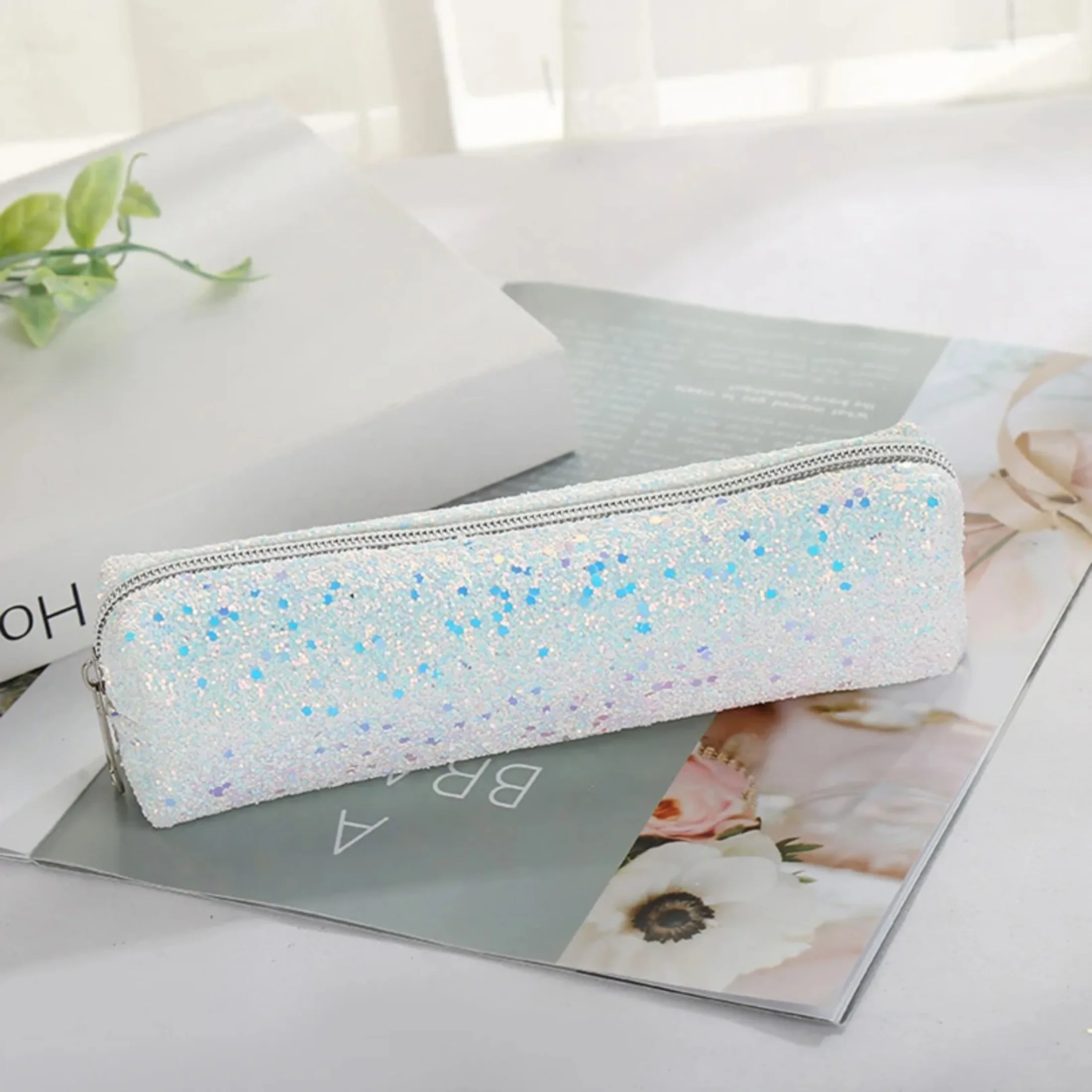 Pencil Cases for Girls Korean Stationery Glitter Pencil Case Trousse Pen Case Sequin School Supplies Pencil Pouch