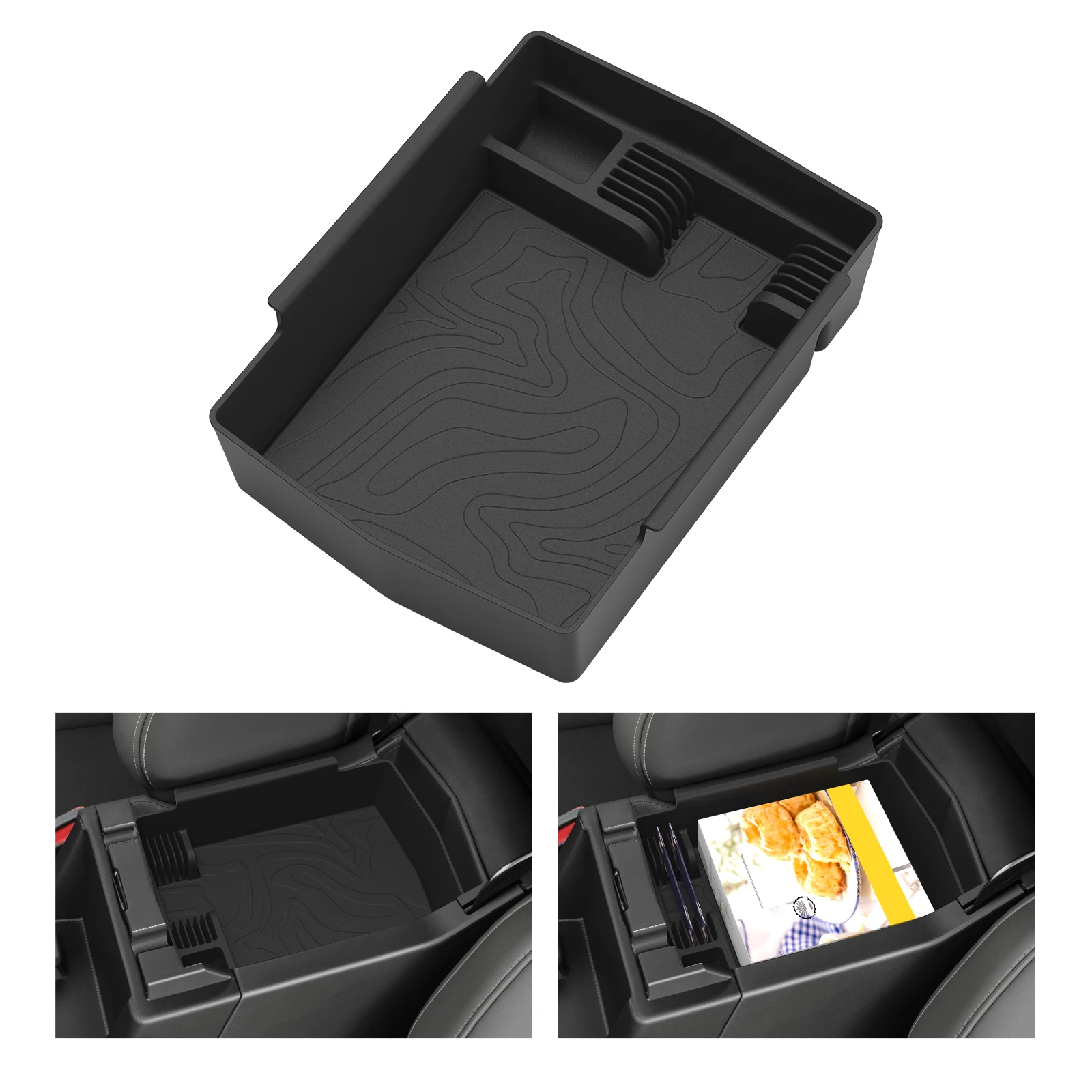 for Subaru Forester 2026+ Fuel Only Center Console Armrest Organizer Tray Car Storage Box Accessories Tray ABS Black
