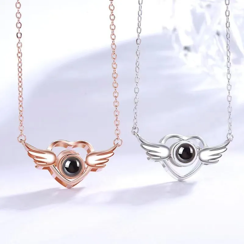 Custom Color Photo Projection Necklace Copper Pendant Titanium Steel Chain 2025 New Girlfriend Mom Wife Festival Romantic Gifts