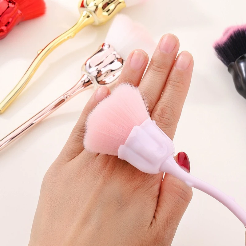 バラの形をしたソフトブラシマニキュア用ネイルダストブラシアクリル UV ジェルポリッシュパウダークリーニングネイルブラシ美容メイクブラシ