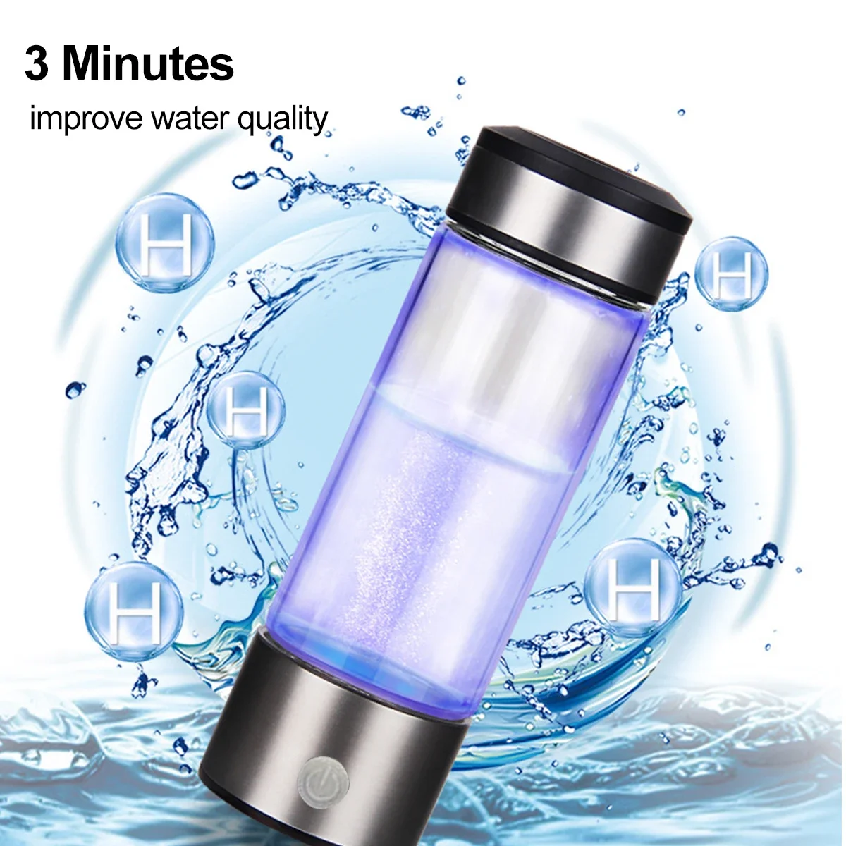 420ML Hydrogens-rich Water Cup Portable Water Filter Bottle 3 Minutes Electrolys Lonizer Hydrogen Water Bottle Generator