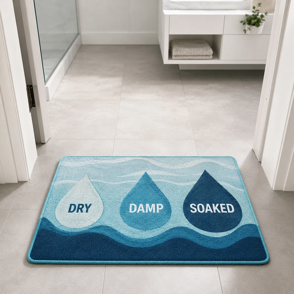 Funny Bath Mat Dry Damp Soaked Level Personalized Durable Anti Slip Bathroom Rug Custom Unique Home Decor Housewarming Gift