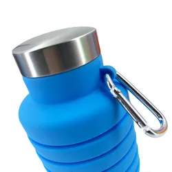 2024 New Outdoor Sports Silicone Water Bottle Mountaineering Riding Portable Silicone Foldable Water Bottle