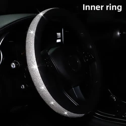 1 diamond-encrusted flash BlingblingPU leather loop car steering wheel cover fits 14.5-15