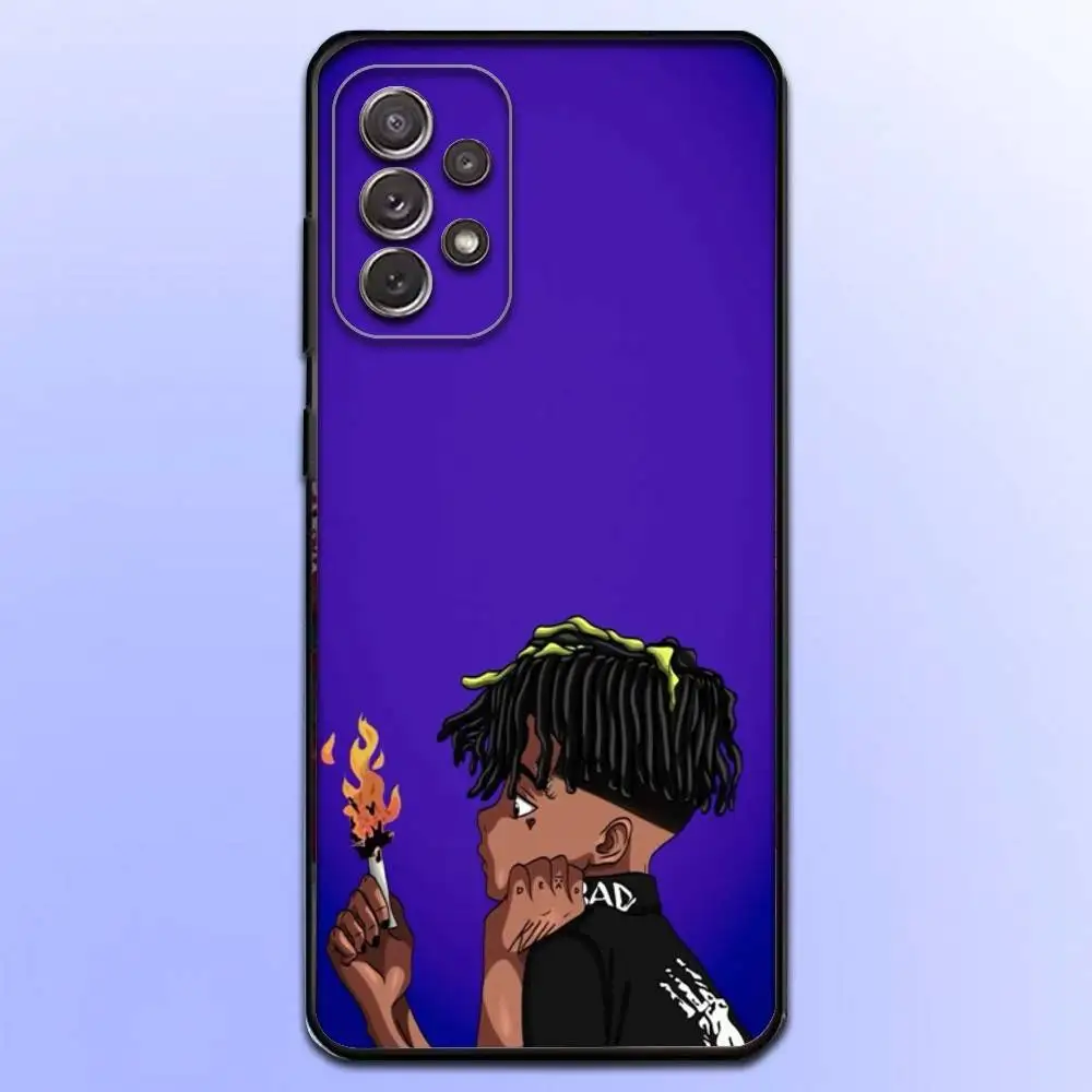 حافظة لهاتف Rapper 999 J-Juice W-WRLD لهاتف سامسونج S25، S24، S21، S22، S23، S30، Ultra، S20، Plus، Fe، Lite، Note، 10,9,5G غطاء أسود