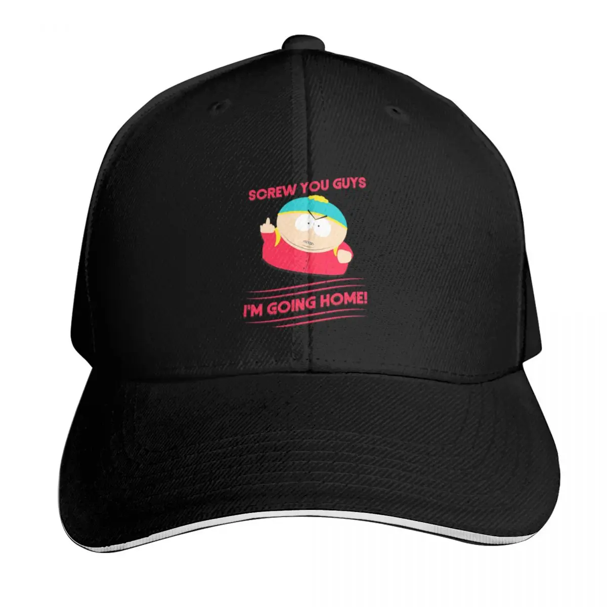 Cartman Screw you guys Baseball Cap Snapback Flat Bill Strapback Dad Hat Six Panel Structured Crown