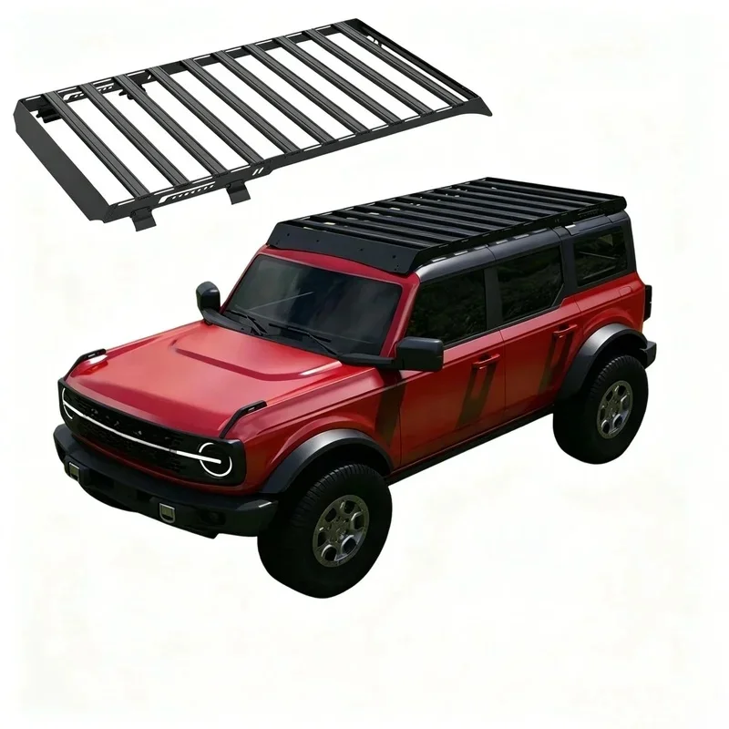Weatherproof No Drilling Heavy Duty Low Profile Aluminum Roof Cargo Platform Universal 4x4 Off Road SUV Overland Exterior Access
