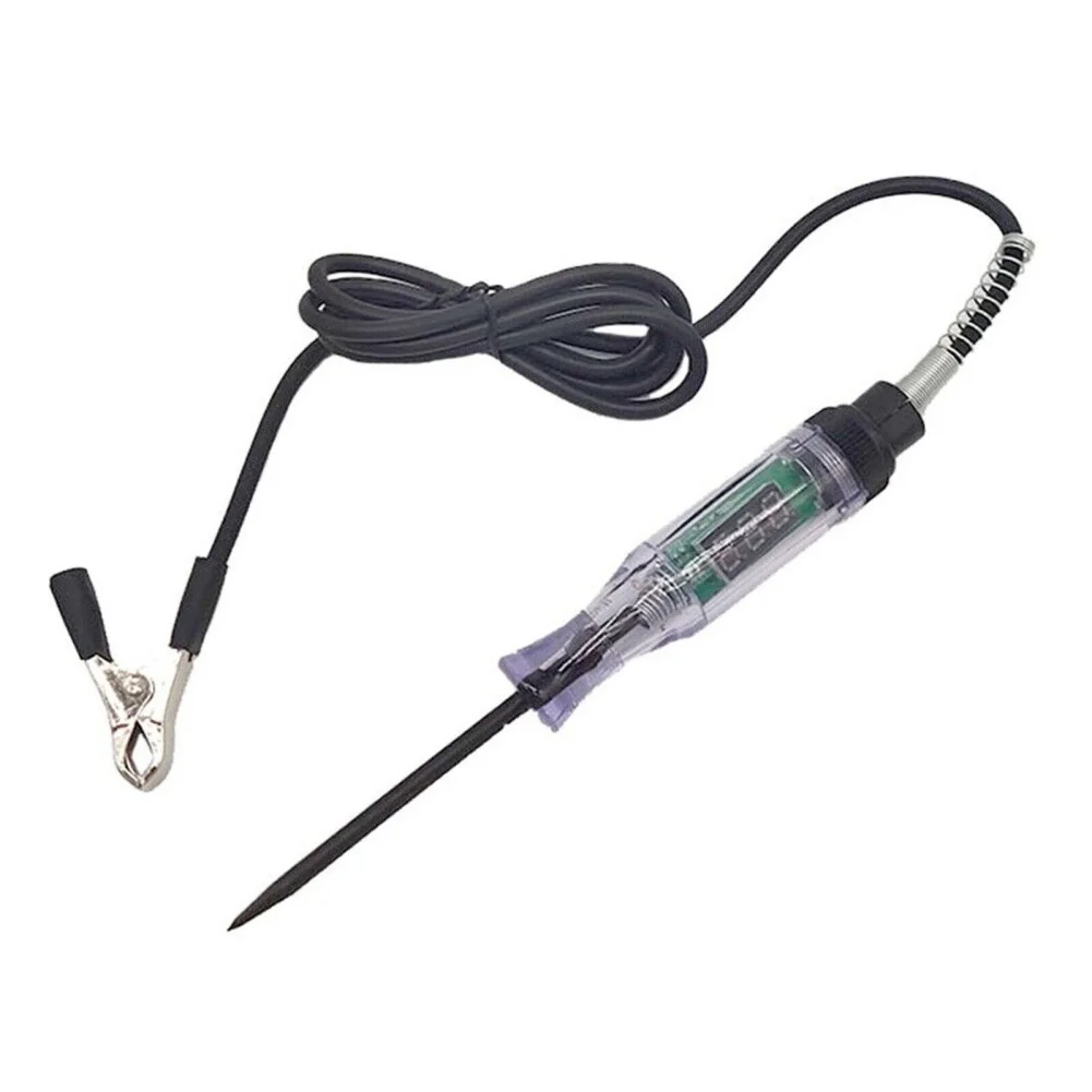 Pluma de prueba de voltaje de coche, probador eléctrico automático, Clip de sonda de acero, herramienta de prueba de fallos, longitud de 6,8 ", prueba de continuidad de voltaje, 6V/12V/24V