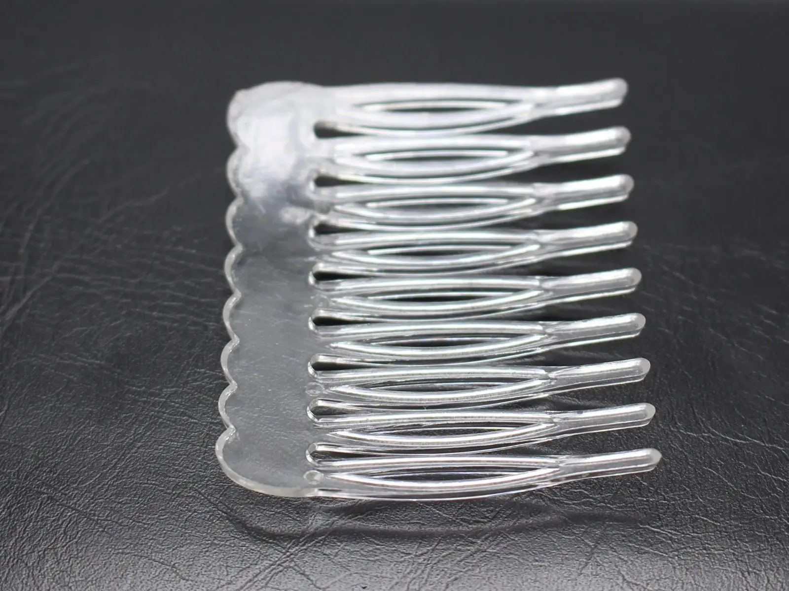 50 Clear Plastic Smooth Hair Clips Side Combs Pin Magic Grip Hair Pin 46mm