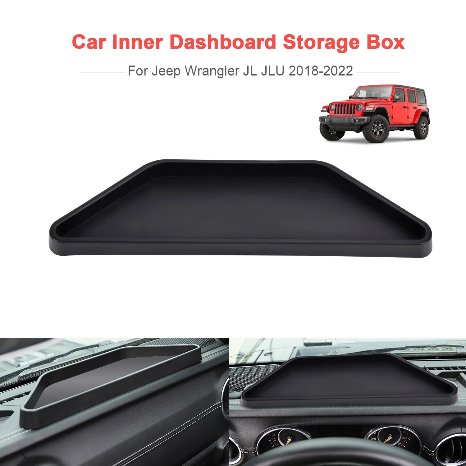 Car Interior Dashboard Storage Box Tray Holder Center Consoles Organizer Phone Bracket For Jeep Wrangler JL JLU 2018-2022