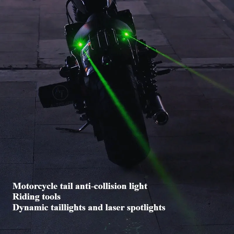 2pcs/set Motorcycle Projection Light Car Warning Flash Anti Rear End Collision Bicycle Battery Decoration Tail Light