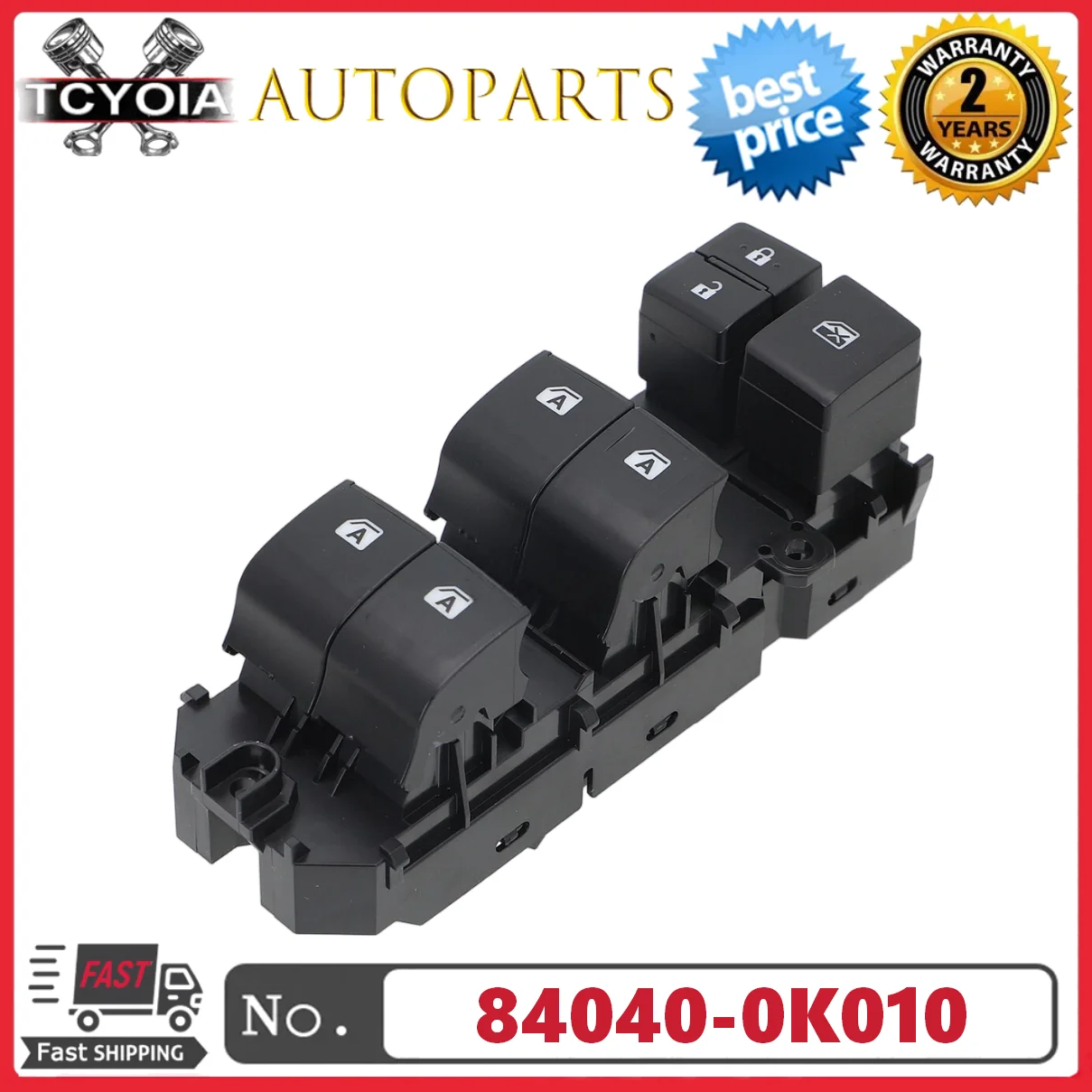 

RHD Right Master Power Window Control Switch 84040-0K010 840400K010 For Toyota HILUX 2016