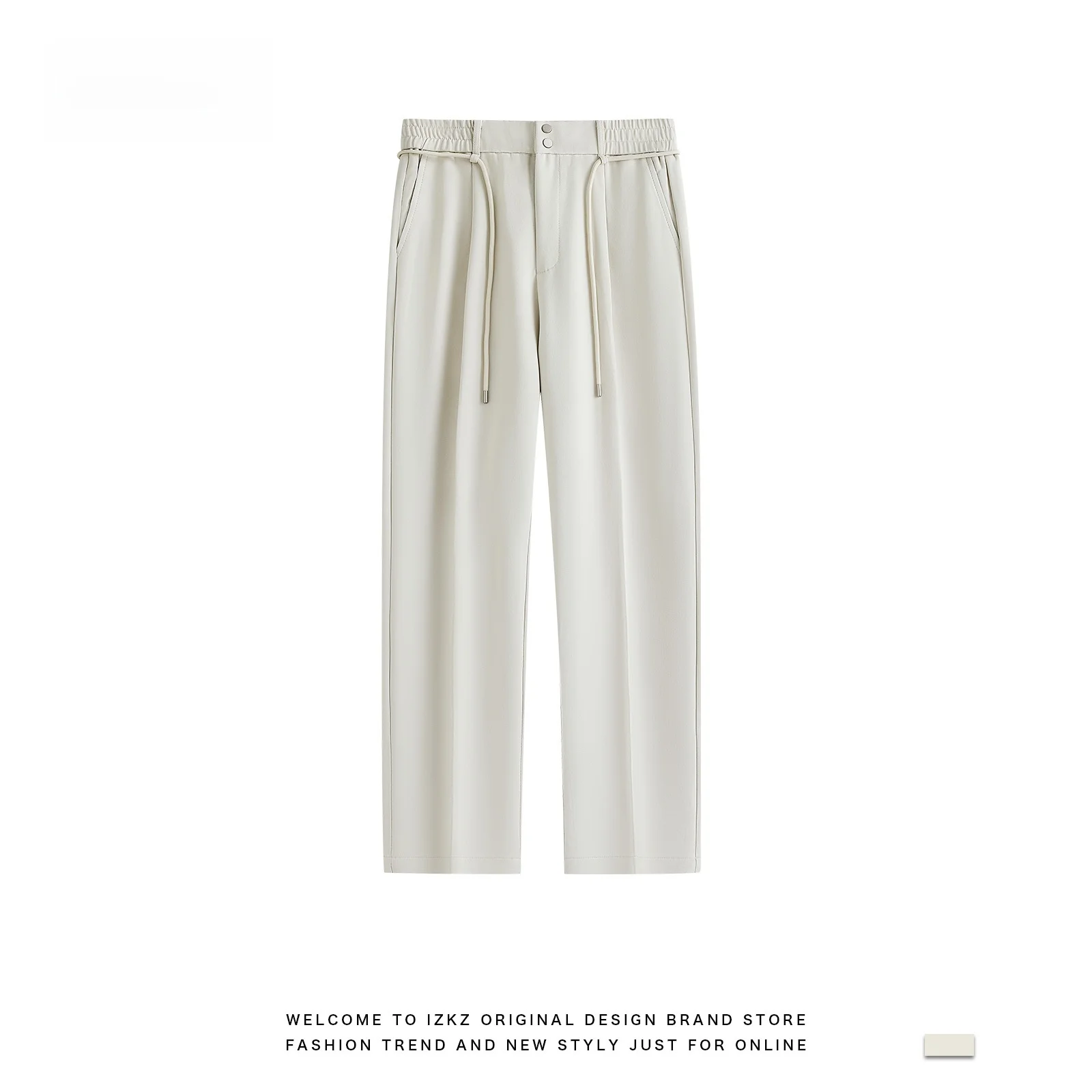 Casual Ice Silk Straight Leg Basic Trousers Light Beige Summer New Sle Loose Fit Urban Faion Youth Daily Wear Long Pants