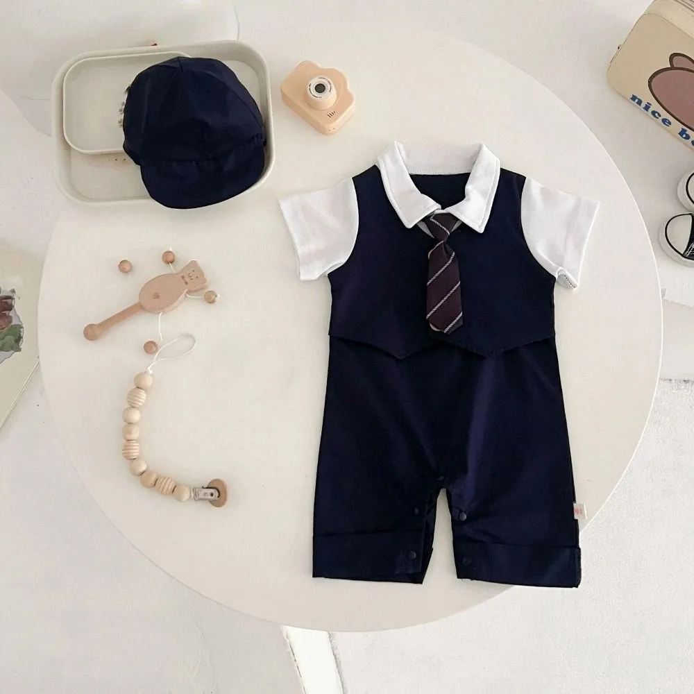 

Soft False Two-piece Baby Jumper Romper Bodysuit Fluffly Infant Jumpsuit Toddle Romper Cotton Newborn Shorts Climb Suit Baby