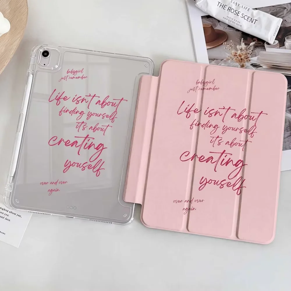 Personalized English Pink Sweet For iPad 11th A16 10 9 8 7 5 Pro 13 11 M5 M4 M3 M2 12.9'' Air  4 3 2 1 Mini 7 6 8.3'' Cover