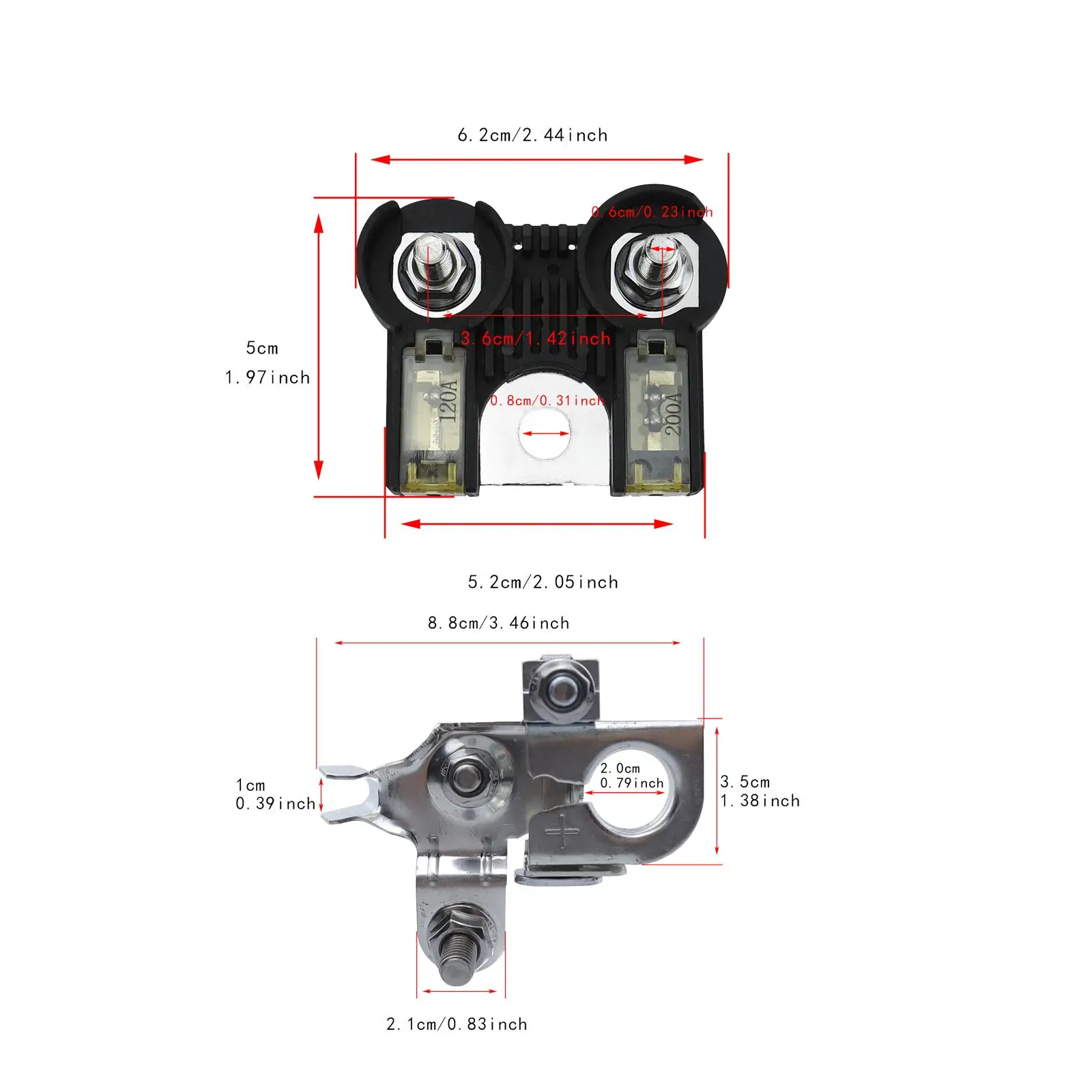 Battery Fuse Terminal Set 926-010 120A/200A Replacements 12V Terminal Clamps Connector Accessories for Ford F-150 2011-2014