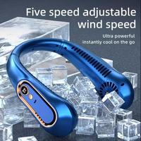 Hanging Neck Fan Digital Display Power Ventilador Bladeless Neckband Fan Portable Mini Air Cooler USB Rechargeable Fan