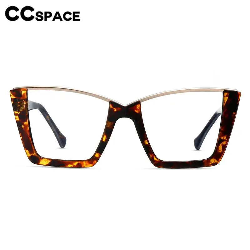 57014 New Square Half-Frame Anti Blue Light Computer Eyeglass Frame Women Fashion Spring Hinge Optical Transparent Spectacle