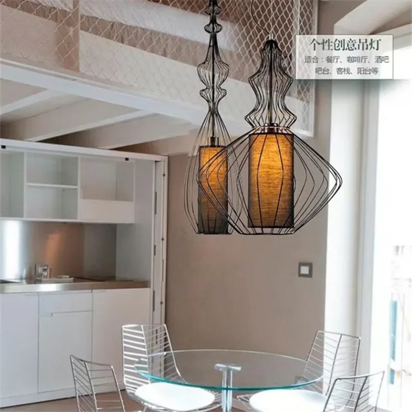 Tibet Pendant Lamp American retro birdcage light for Dining Room Bedroom Suspension Luminaire Vintage rustic restaurant lamp