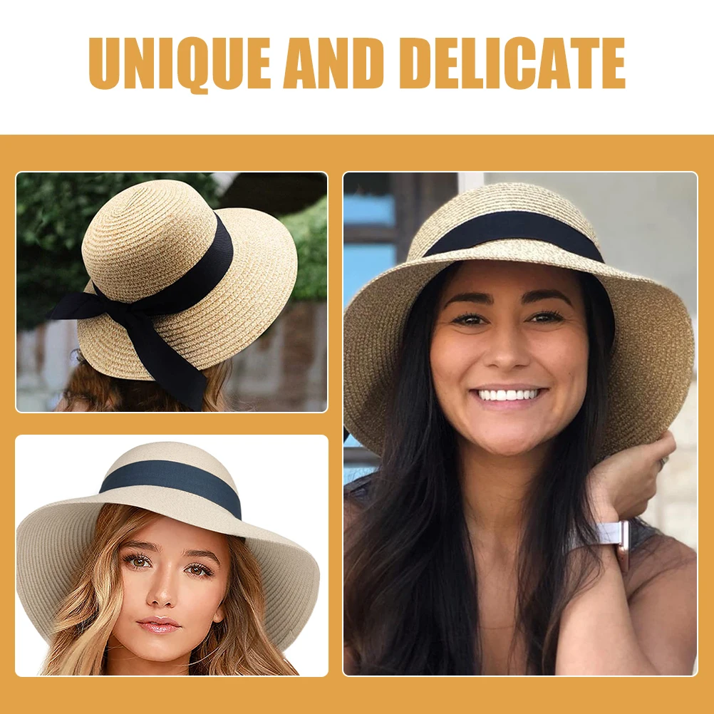 

Fashionable Wide Brim Sun Lightweight Paper Bucket For Women Uv Protection Summer Beach Reversible Fisherman Portable Sunshade