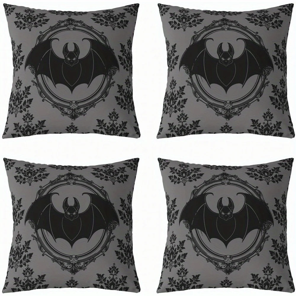 Home Decor Gothic Bat Pattern Decorative Pillow Covers Pattern Cushion Cover Suitable for Sofa Bedroom Car Pillow Cover