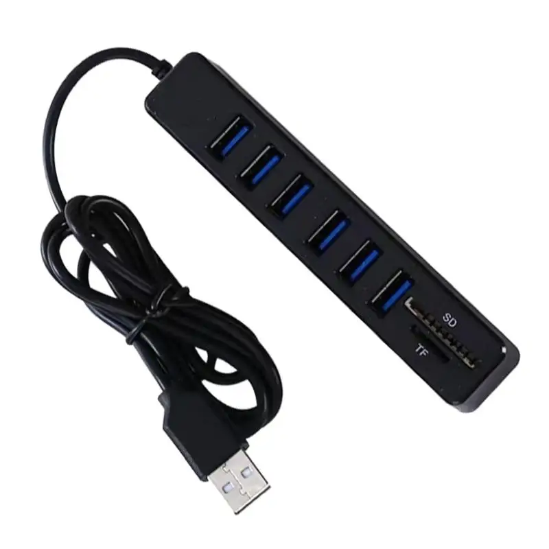 Y1UB USB 6 Port Extension Hub for Easy Commute Featuring Light Weight ABS Construction and Cable Inclusion