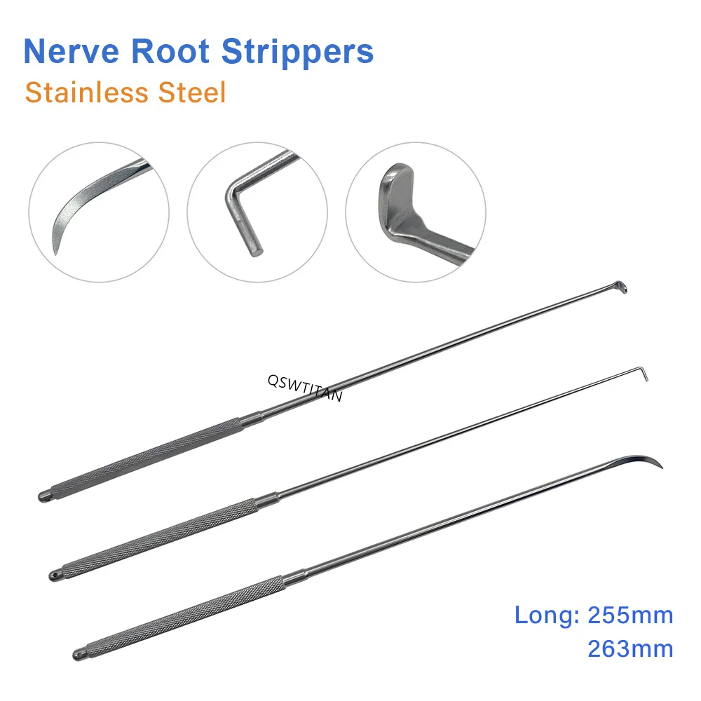 Orthopedic Surgical Instruments Dual Channel Nerve Vessel Hook Nerve Root Strippers Nerve Retractor Reuseable