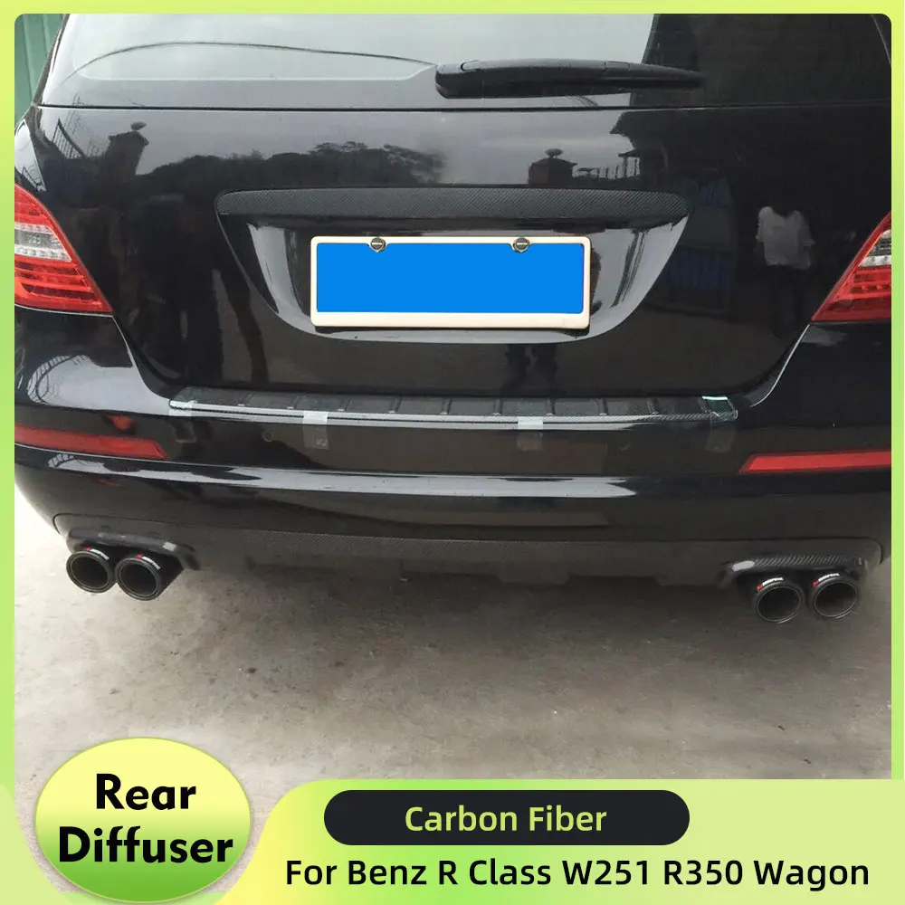 

Carbon Fiber Car Rear Bumper Diffuser Lip Spoiler for Benz R Class W251 R350 Wagon 2010UP Rear Diffuser Lip Apron Protector