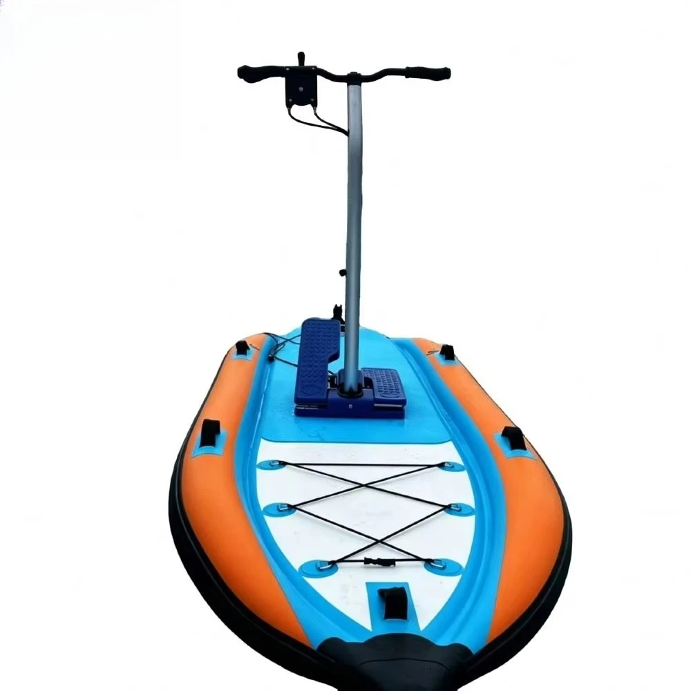 Stand up SUP Water Bike Wide Surfboard Shape Floating Pontoon 1 Person Drop Stitch Portable for for Lake From