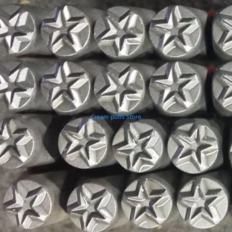 

50LE Set Of 3 Star Shaped Stamp for Metal Leather and Embossing Carbon Steel Craft Punches Practical Stamping Tool