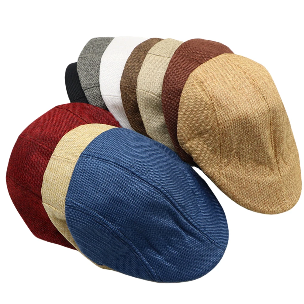 Breathable Linen Cotton Beret Hat Spring Summer Comfortable Peaked Wholesale