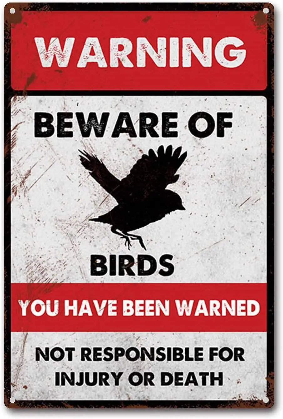 LIUAXICIA Beware of Birds Tin Sign for Garage, Bar, Restaurant, Home, BBQ - 8x12Inch sign