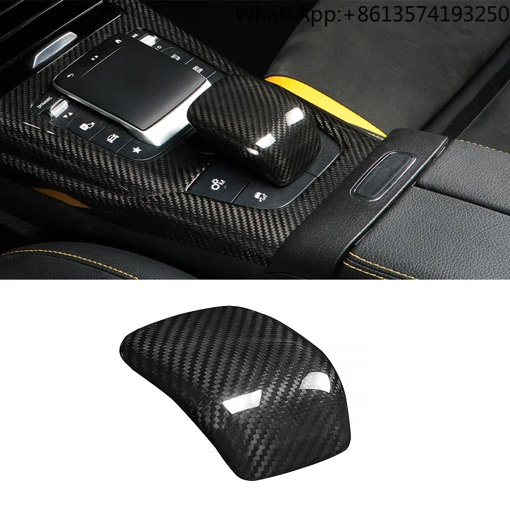 

Carbon Fiber Car Center Console Armrest Gear Shift Knob Cover Trim For Benz A Class W177 V177 A180 A35 CLA C118 CLA180 2020-2023