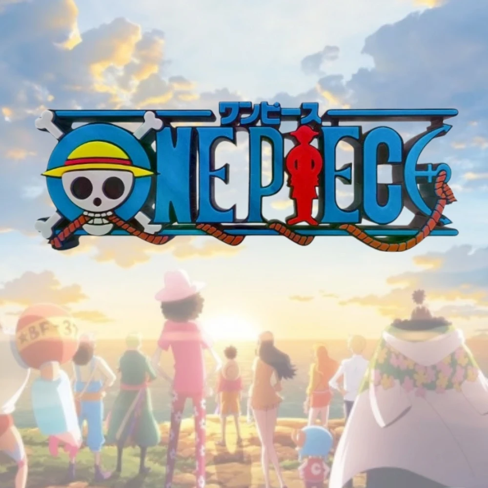 

2026 New Hot One Piece Luffy Straw Hat Pirates Skull Logo 3D Printed Standee Anime Figure Collectible Desk Ornament For Fans