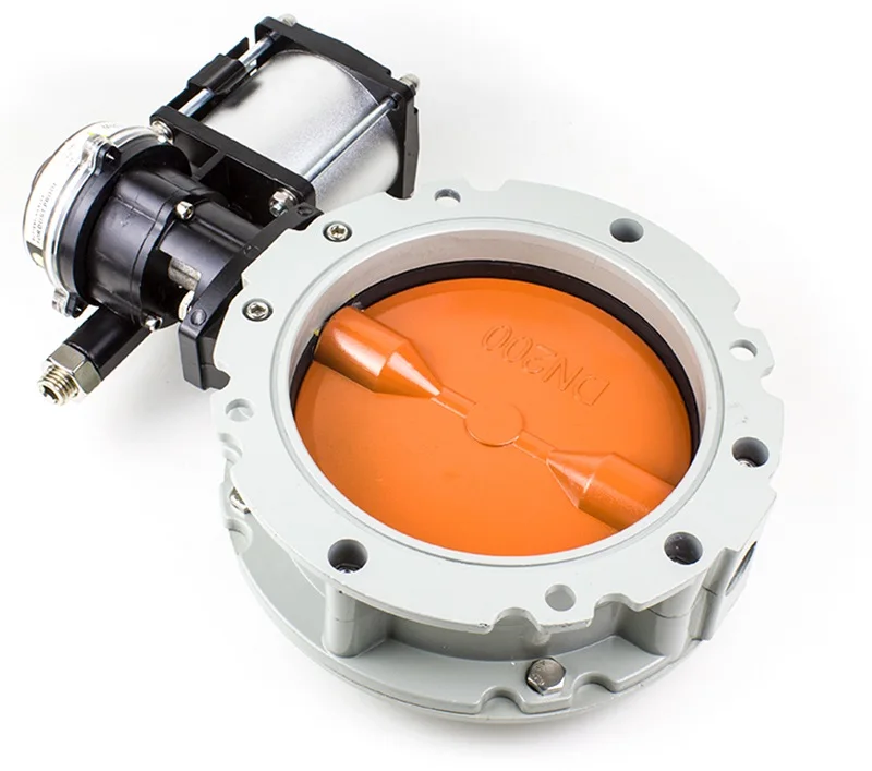 Pneumatic Dust Butterfly Valve Cement Tanker Powder Material Manual Aluminium Alloy Valve DN 150 200 250 300