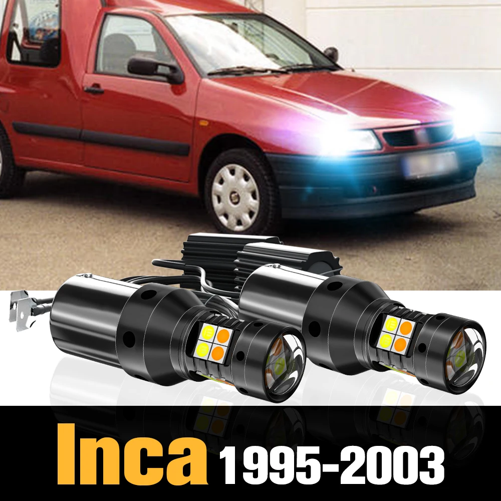 

2x Canbus LED Dual Mode Turn Signal+Daytime Running Light DRL Accessories For Seat Inca 1995-2003 1997 1998 1999 2000 2001 2002