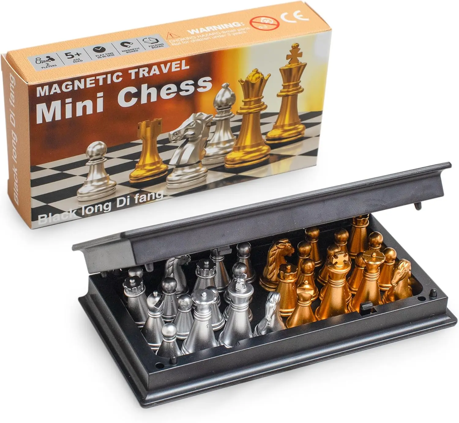 مجموعة شطرنج مغناطيسية صغيرة للسفر (5 بوصات) - لعبة لوحية تعليمية مدمجة وقابلة للطي